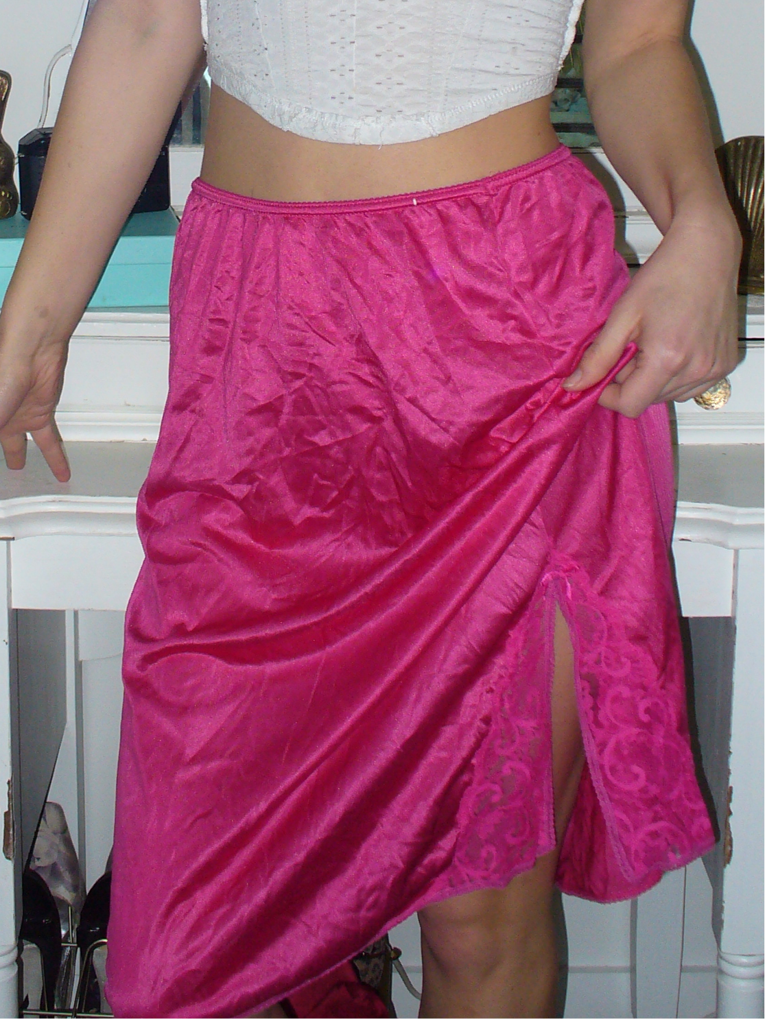 Hot Pink Slip Skirt