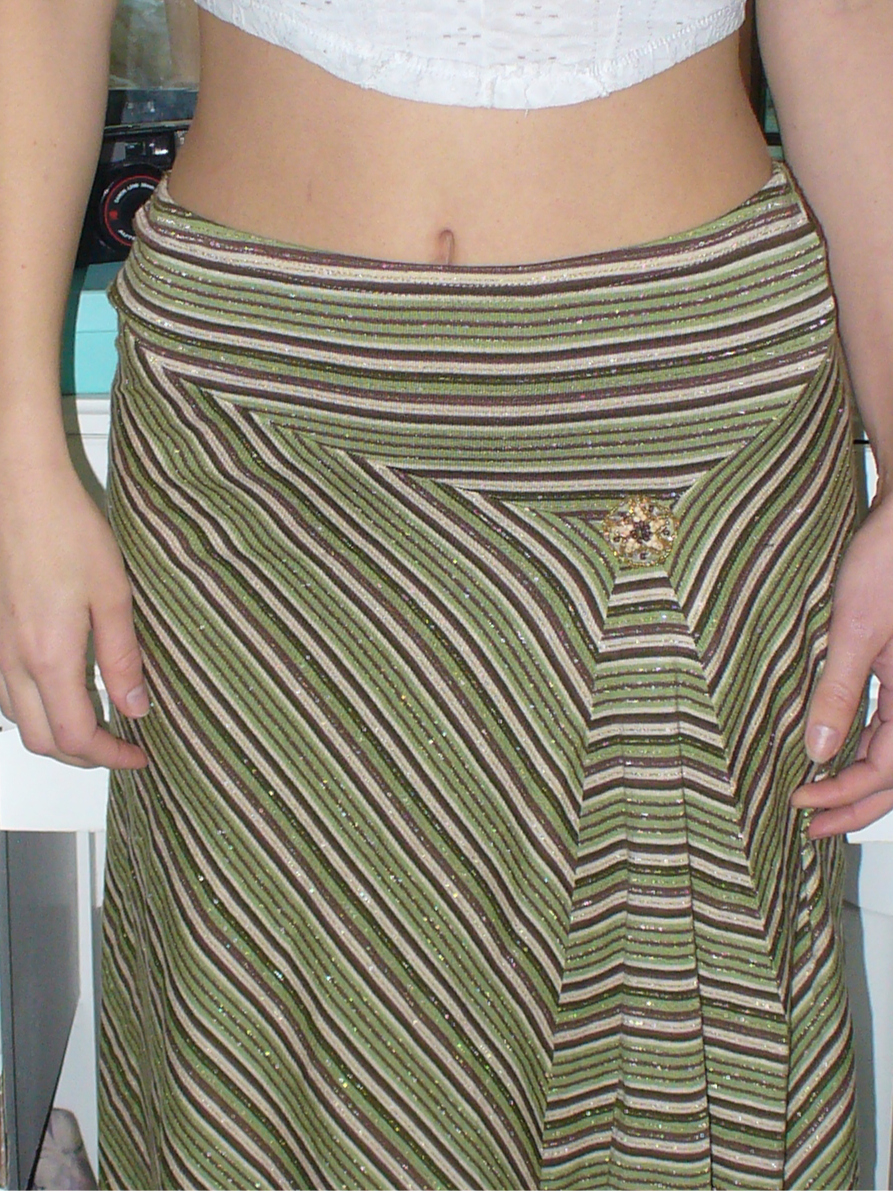 Striped Green Y2K Skirt