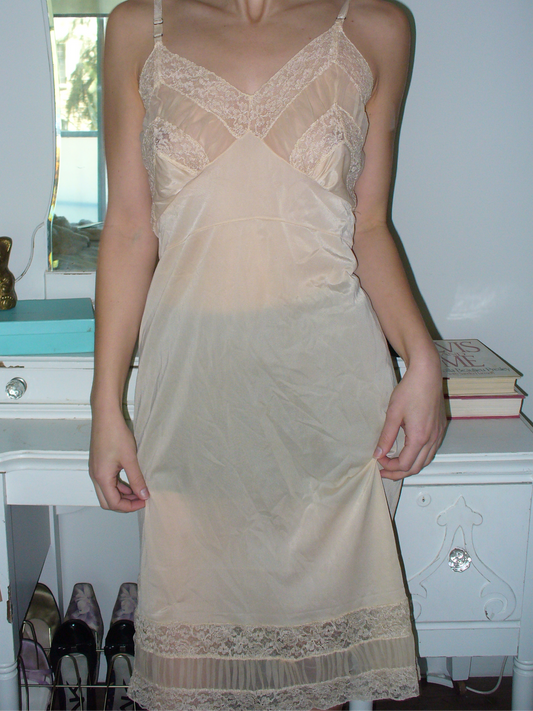 Gold Lace Slip Dress