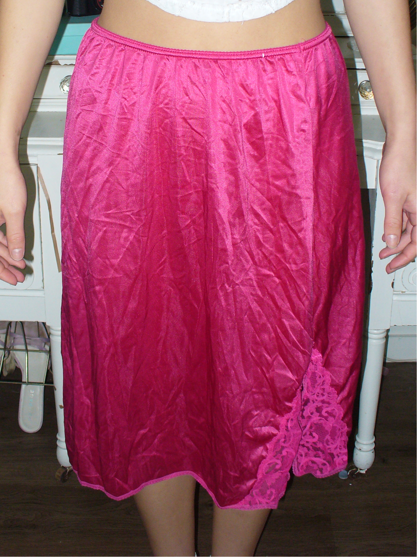 Hot Pink Slip Skirt