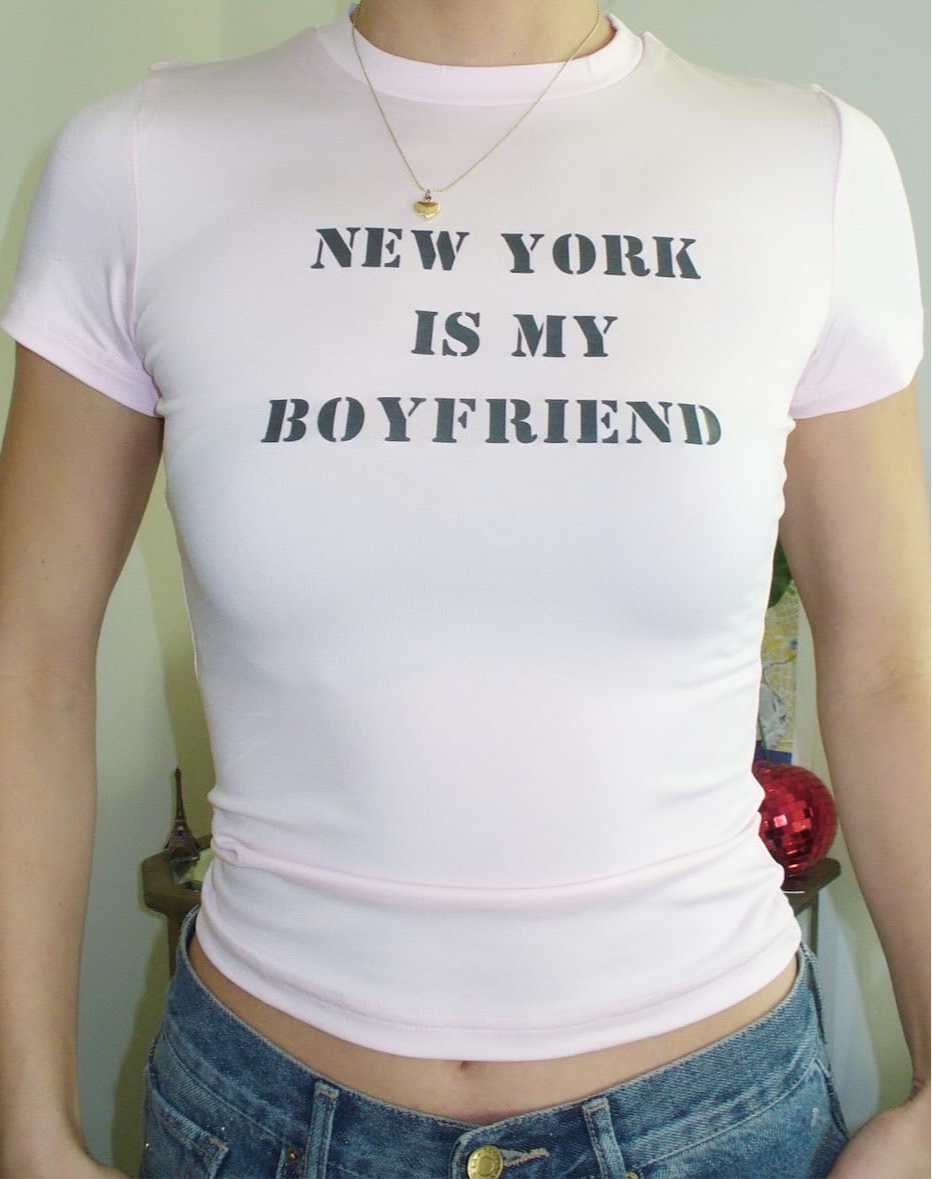 New York Is My Boyfriend Fitted Tee