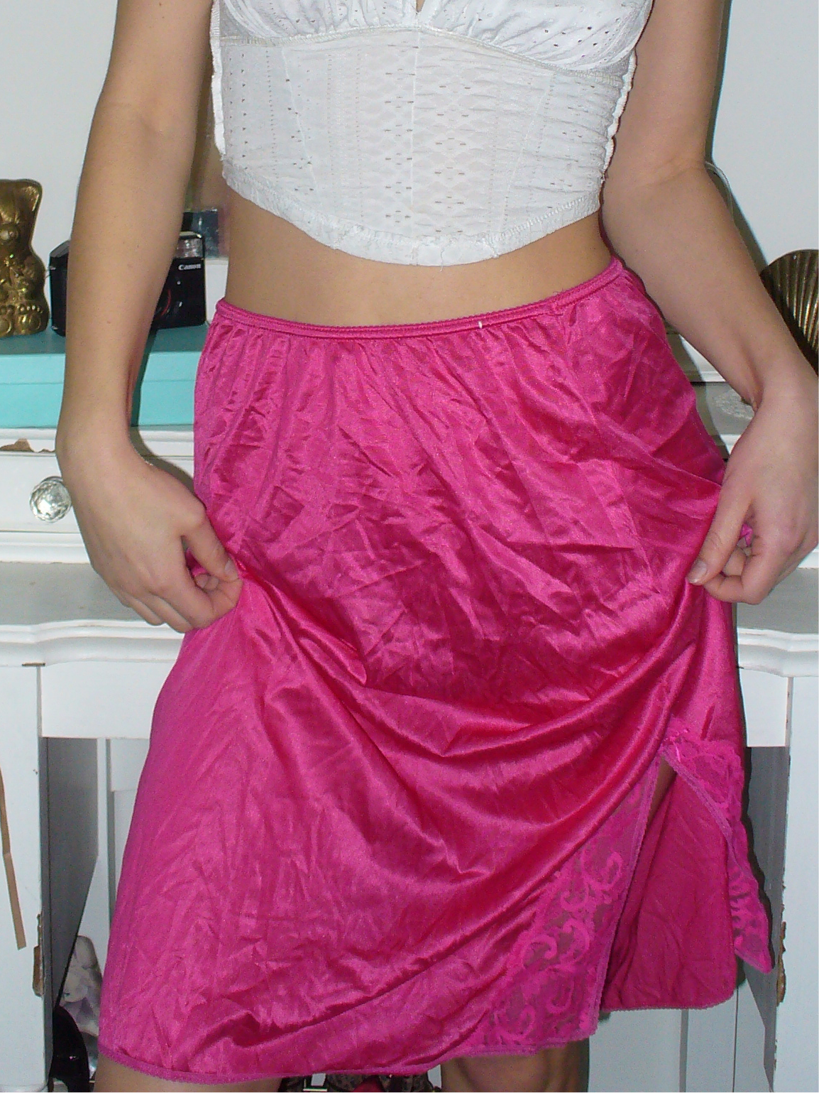 Hot Pink Slip Skirt