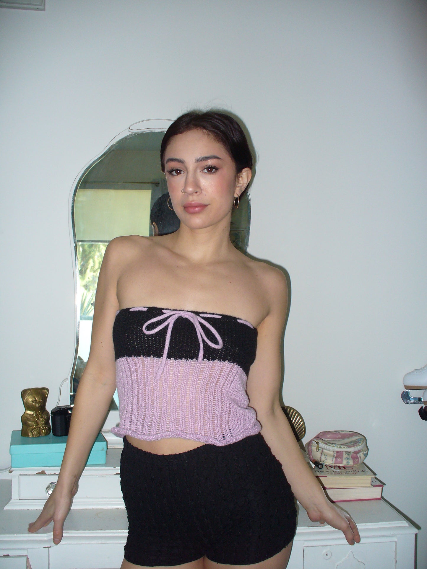Colorblock Knit Tube Top