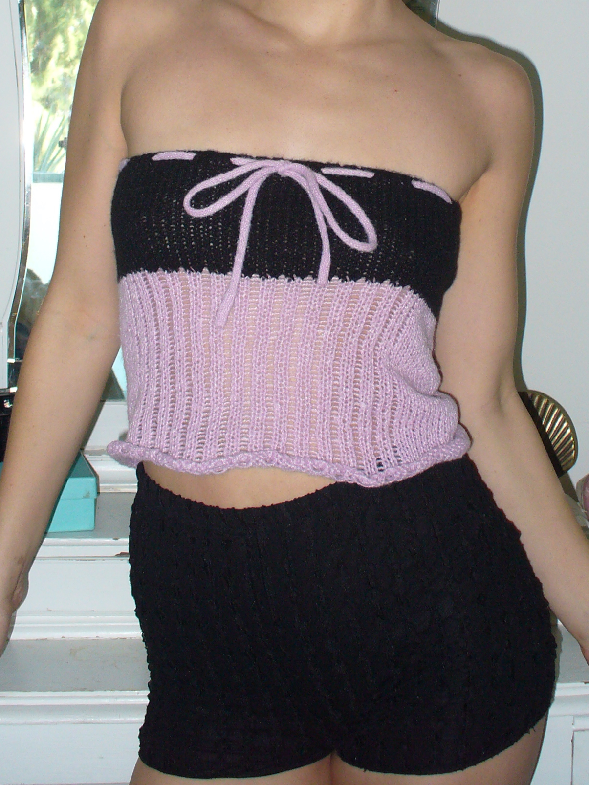 Colorblock Knit Tube Top