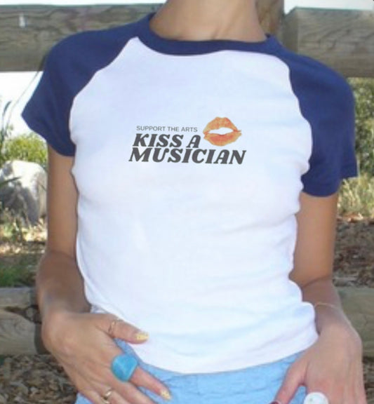 Kiss a Musician Raglan Baby Tee