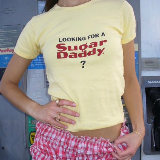 Yellow Looking for a Sugar Daddy Baby Tee