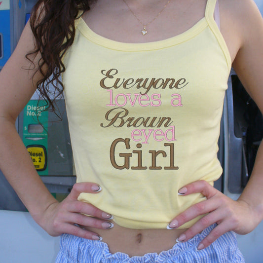 Yellow Everyone Loves a Brown Eyed Girl Cami Tank