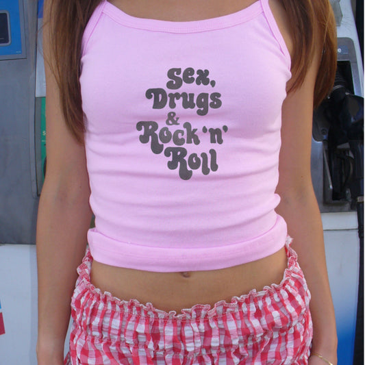 Pink Sex Drugs & Rock ’n’ Roll Cami Tank